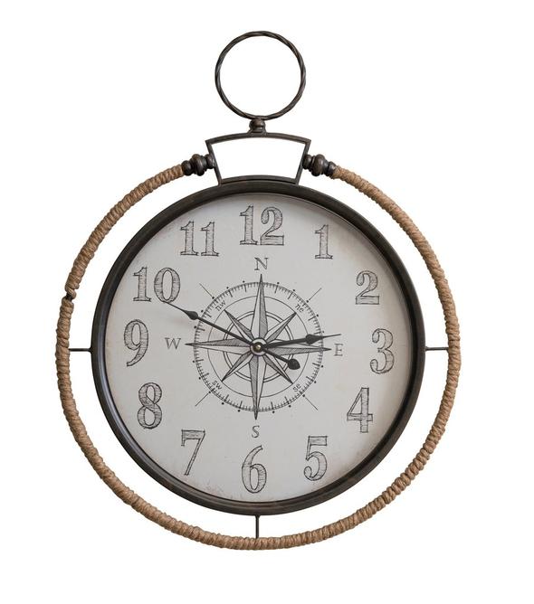 Grey Porthole Clock 24 Dia.