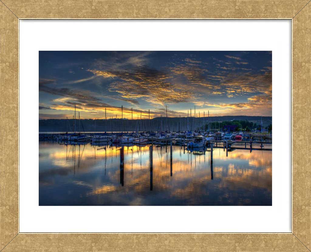 Seneca Lake Sunrise Framed Art Print -  Artist  Robert Lott