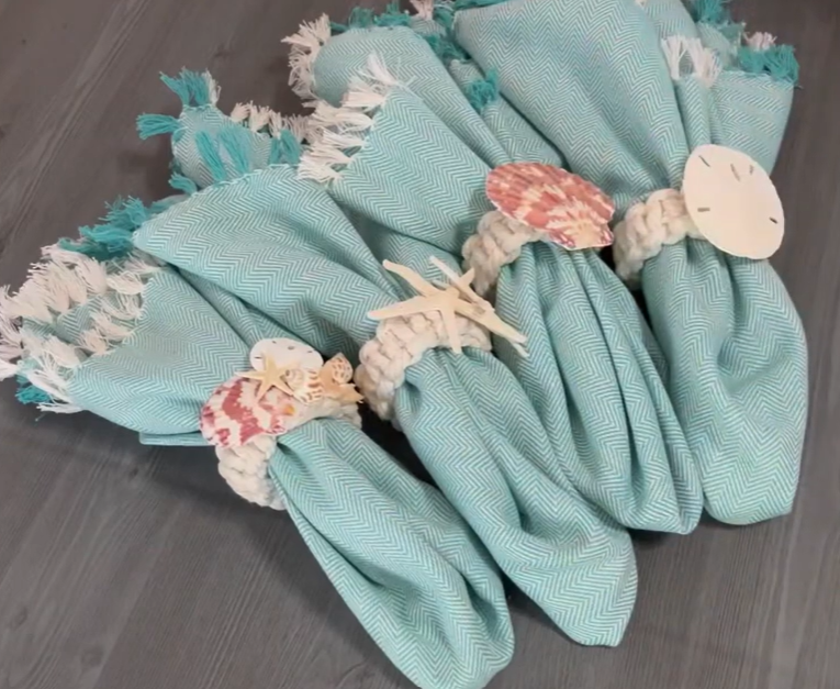 DIY Rope and Shell Napkin Rings