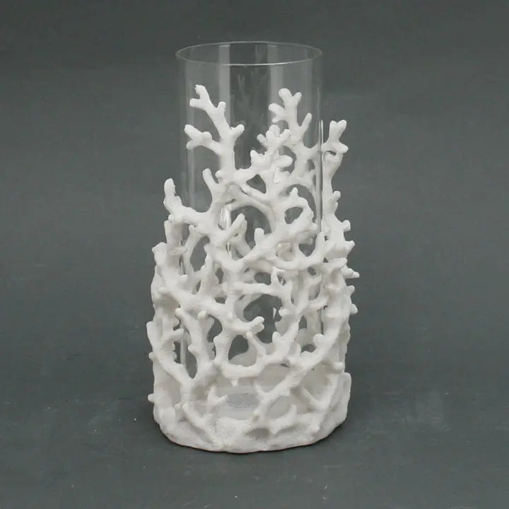 Small White Coral Hurricane - Set of 2