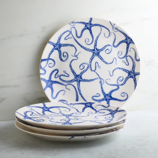 Caskata Starfish Coupe Dinner Plates (Set of 4)