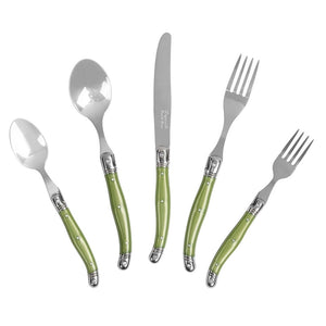 Laguiole 20-Piece Stainless Steel Flatware Set, Spring Green