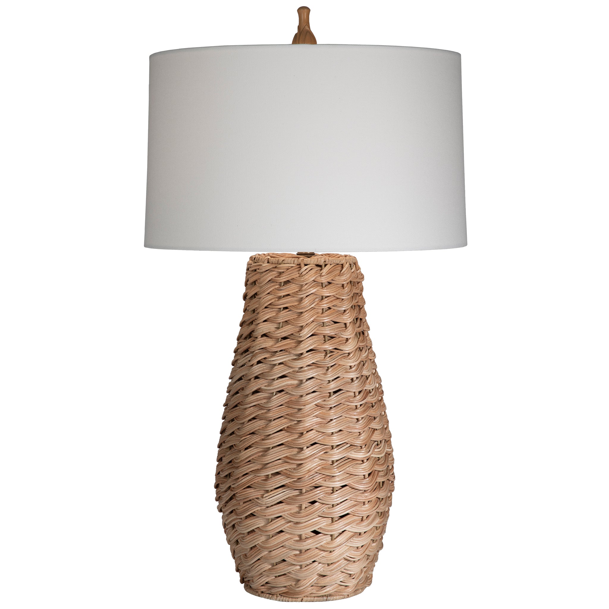 Ventura Table Lamp with White Sailcloth Drum Shade