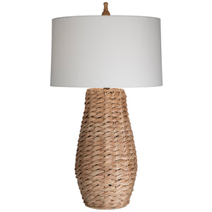 Ventura Table Lamp with White Sailcloth Drum Shade