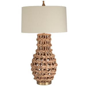 Tobago Table Lamp with Oatmeal Linen Drum Shade