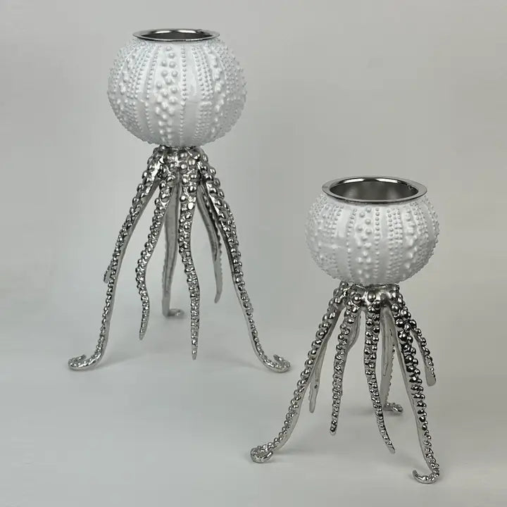 Metal Jellyfish Candle Holders - Set of 2