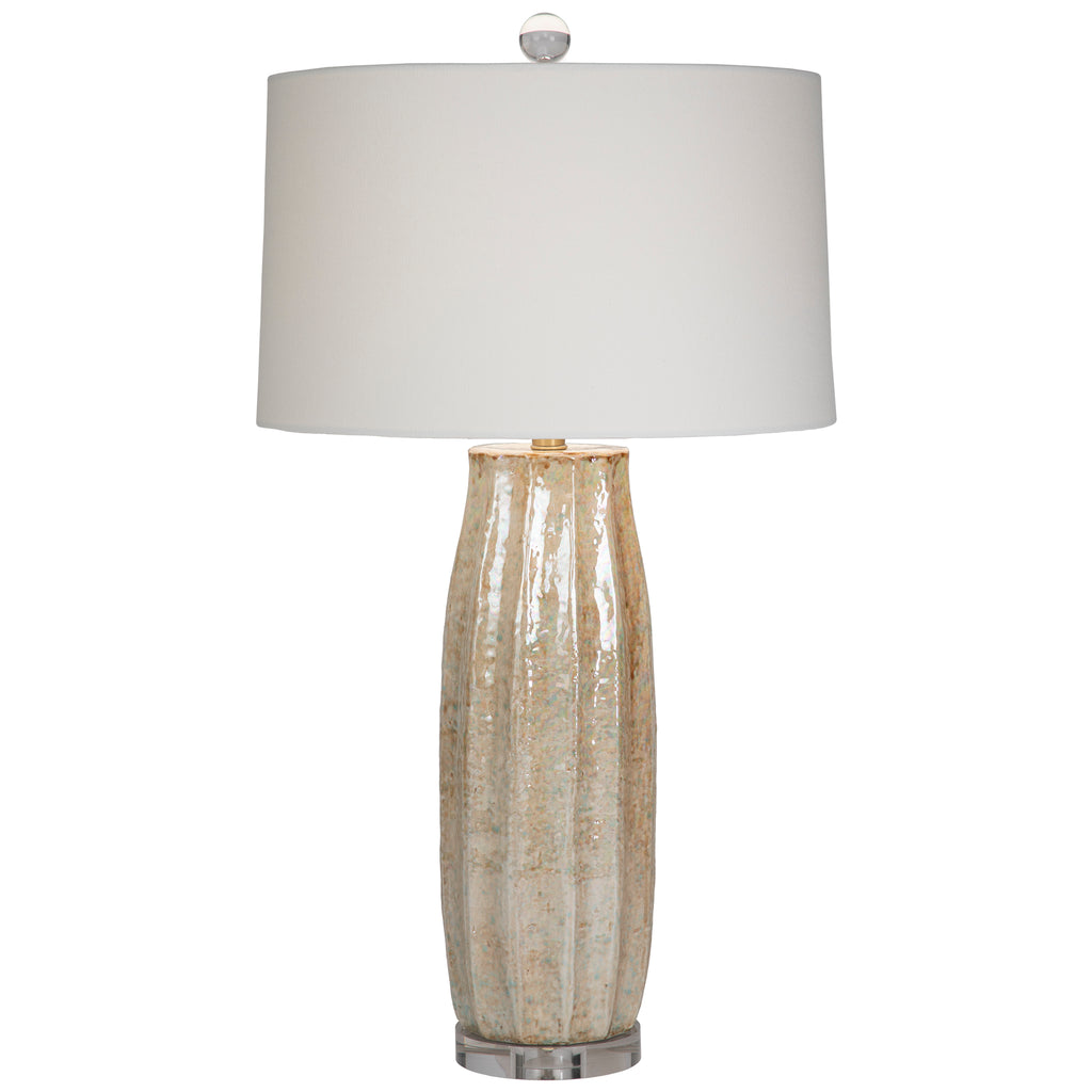 Lanny Table Lamp with White Sailcloth Drum Shade