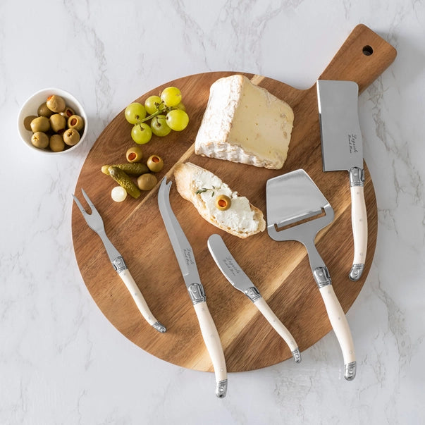 5-Piece Laguiole Cheese Knife & Slicer Set with Faux Ivory Handle