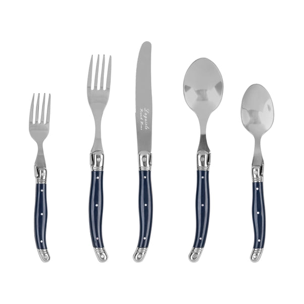 Laguiole Connoisseur 18/10 Stainless-Steel Navy Blue Flatware