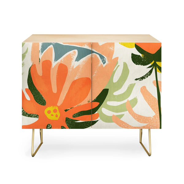 Flowers Rain Summer Floral Credenza