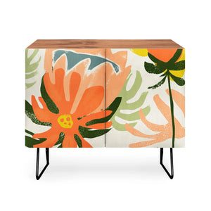 Flowers Rain Summer Floral Credenza