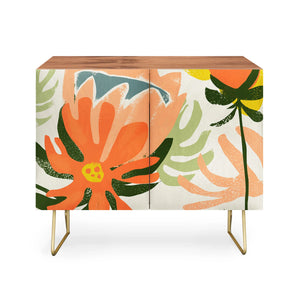 Flowers Rain Summer Floral Credenza