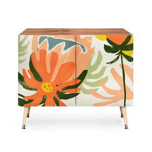 Flowers Rain Summer Floral Credenza