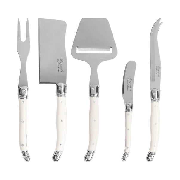 5-Piece Laguiole Cheese Knife & Slicer Set with Faux Ivory Handle
