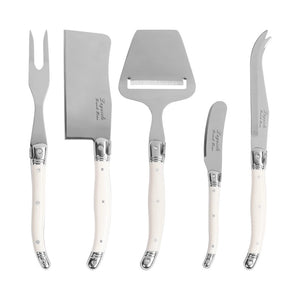5-Piece Laguiole Cheese Knife & Slicer Set with Faux Ivory Handle