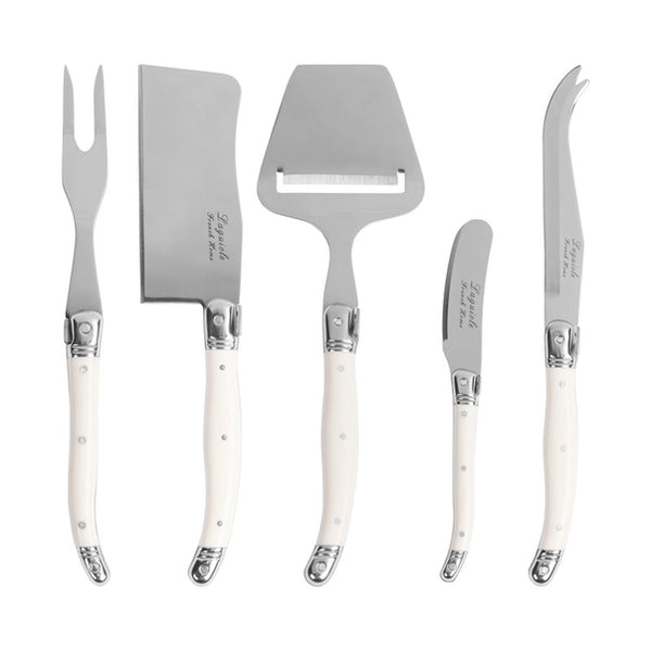 5-Piece Laguiole Cheese Knife & Slicer Set with Faux Ivory Handle