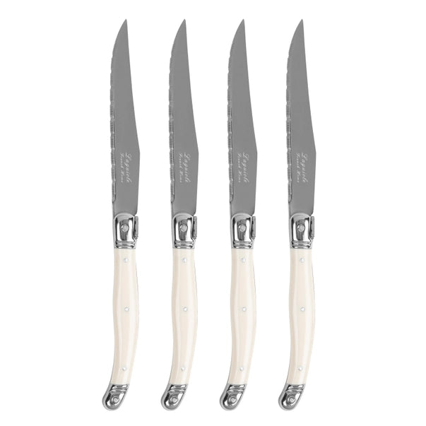 Laguiole Connoisseur 4-Piece Ivory-Colored Steak Knife Set