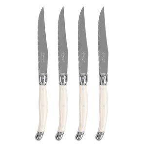 Laguiole Connoisseur 4-Piece Ivory-Colored Steak Knife Set