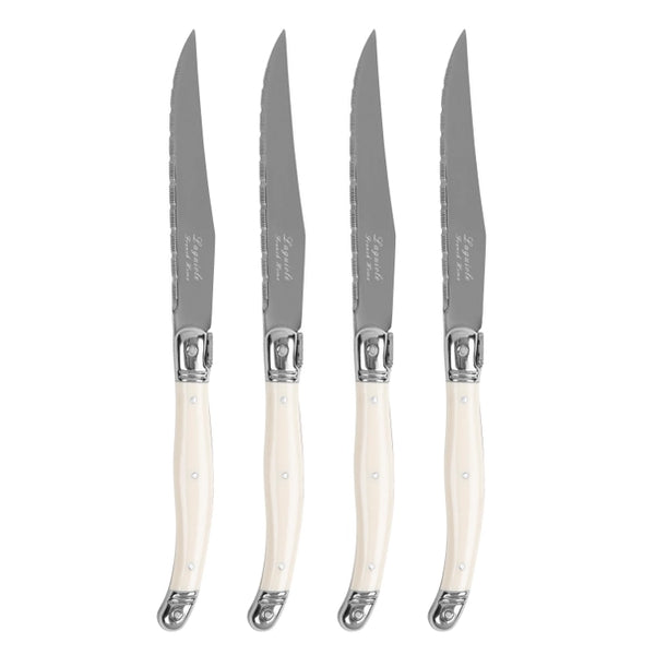 Laguiole Connoisseur 4-Piece Ivory-Colored Steak Knife Set