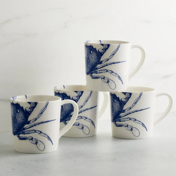 Caskata Crab Blue Mug (Set of 4)
