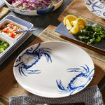 Caskata Crabs Blue Coupe Dinner Plates (Set of 4)