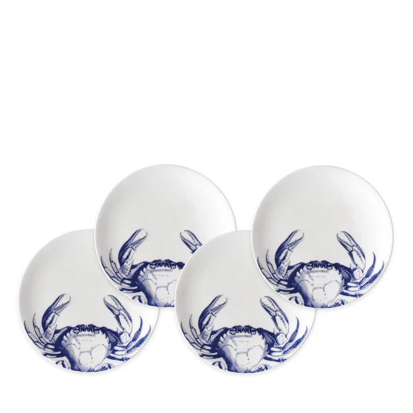 Caskata Crab Blue Small Plate (Set of 4)