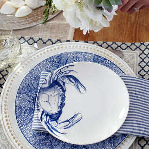 Caskata Crab Blue Small Plate (Set of 4)