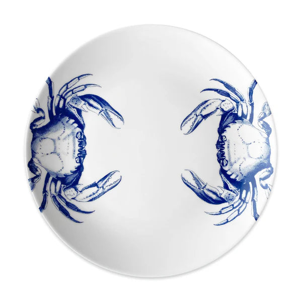 Caskata Crabs Blue Coupe Dinner Plates (Set of 4)