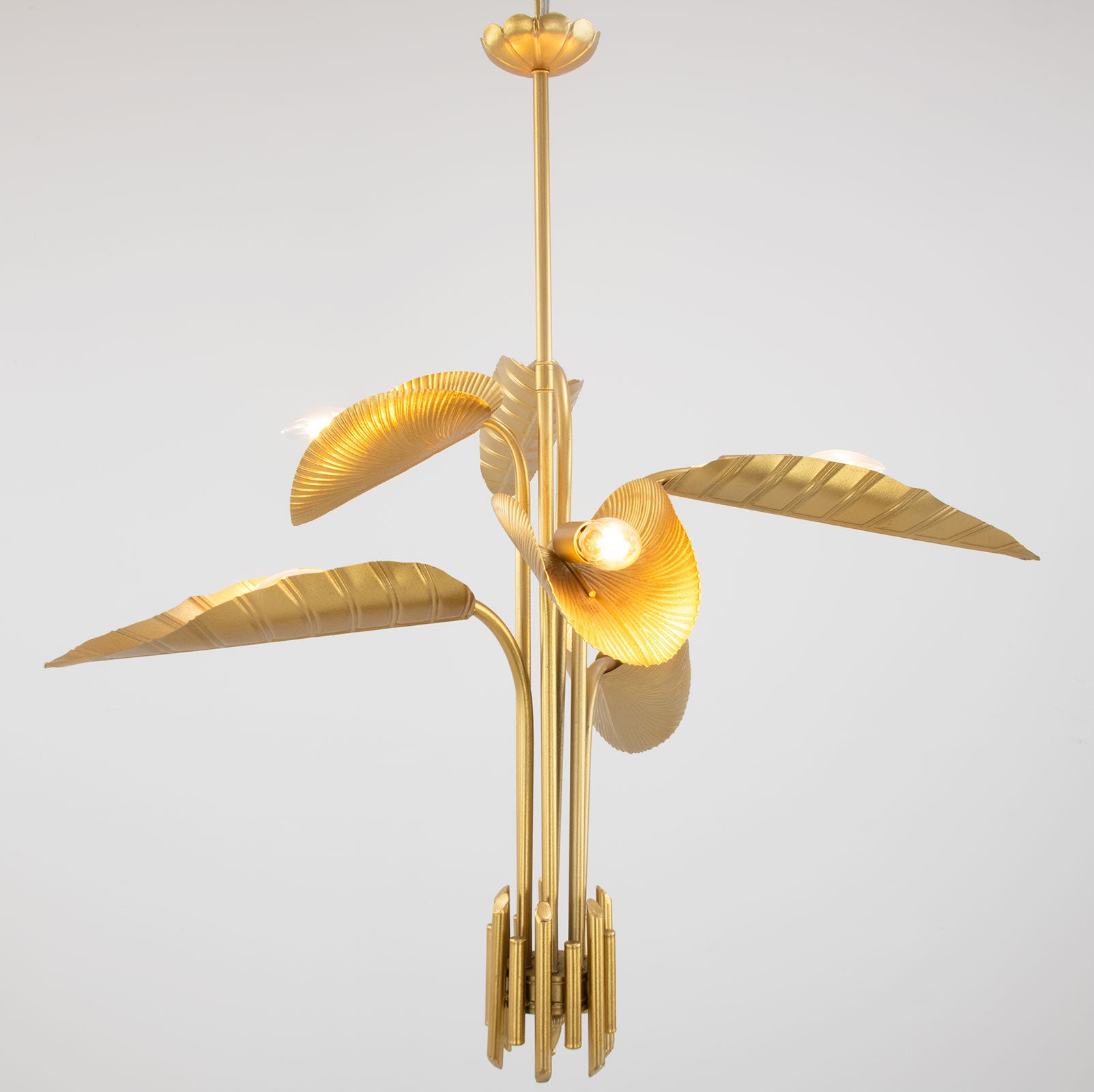 Tropical Gold Leaf Chandelier