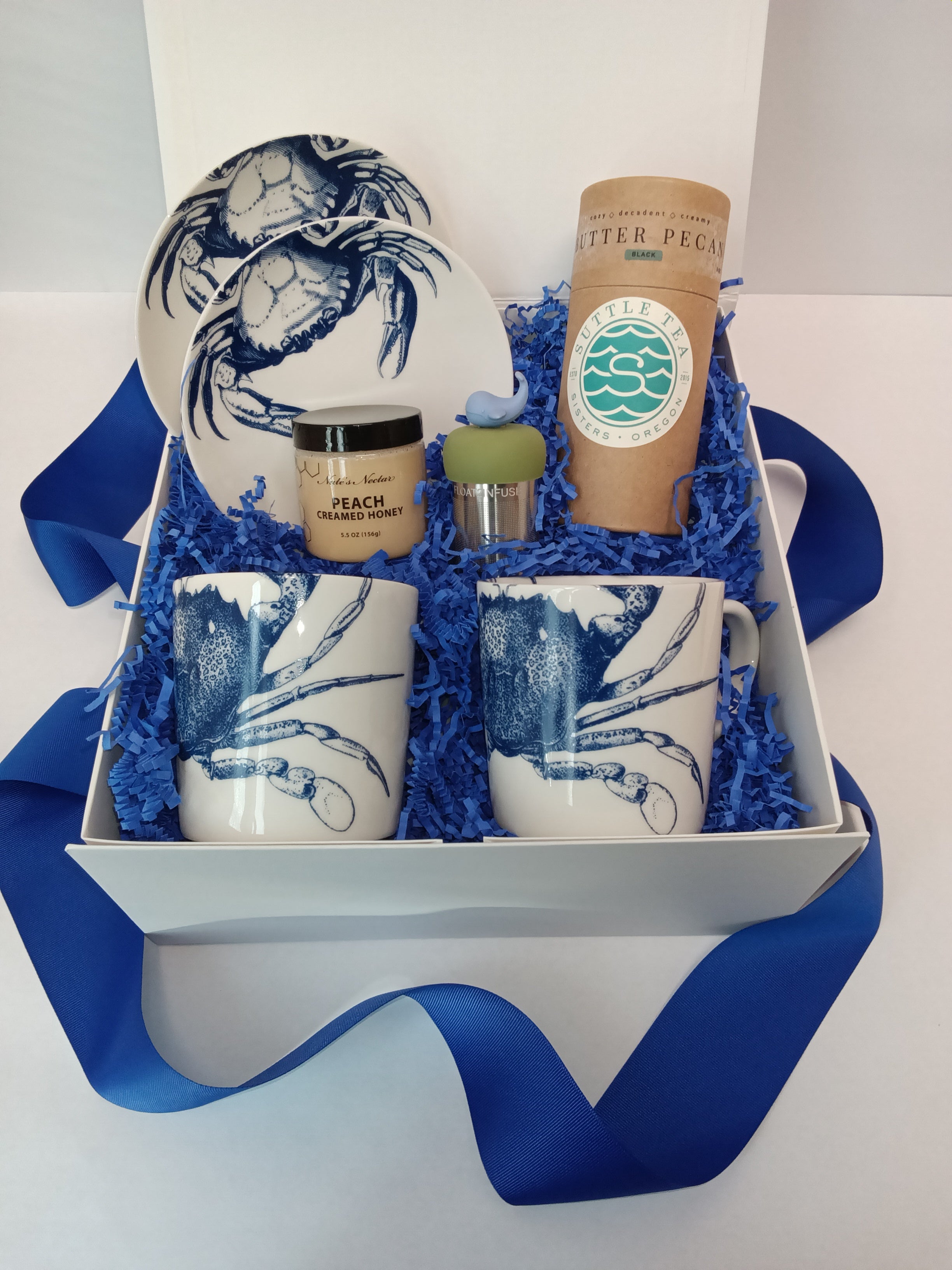 Tea by the Sea Gift Box  Blue Crab Design