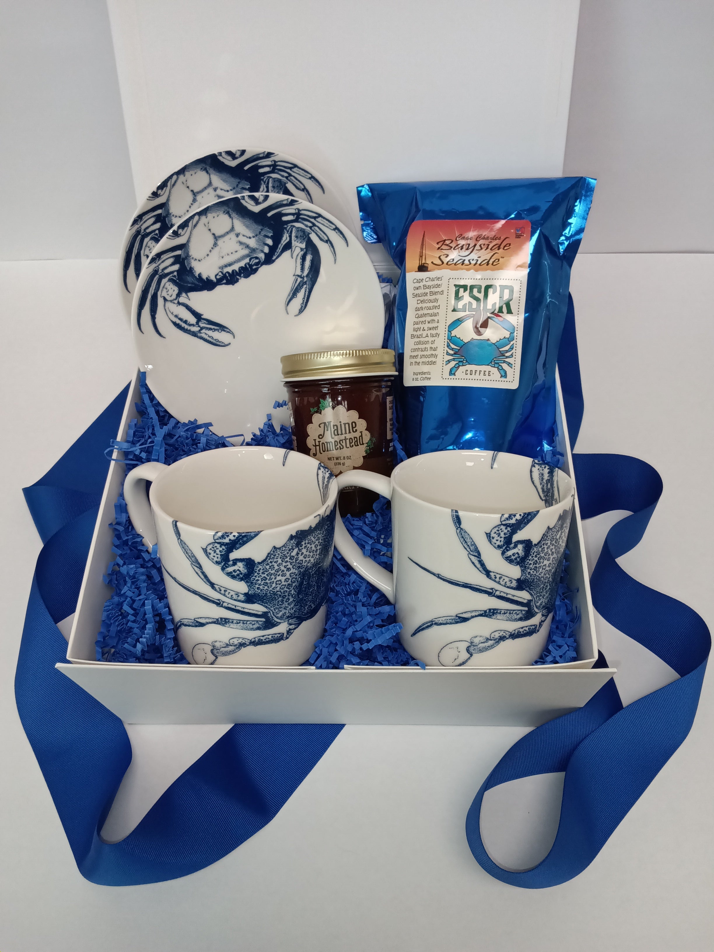 Coffee by the Coast Gift Box  Blue Crab Design