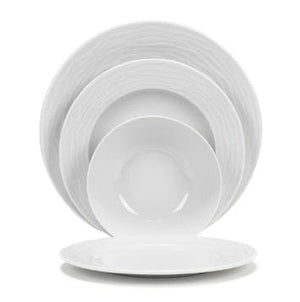 French Home White Wave Porcelain 16-Piece Dinnerware Set
