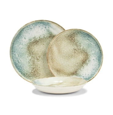 French Home Sea and Sand Porcelain 12-Piece Dinnerware Set