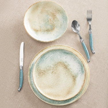 French Home Sea and Sand Porcelain 12-Piece Dinnerware Set