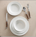 French Home White Wave Porcelain 16-Piece Dinnerware Set