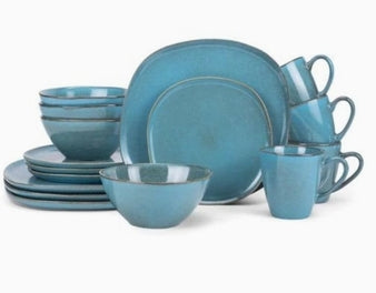 Dinnerware Set Smooth Turquoise - 16 Piece
