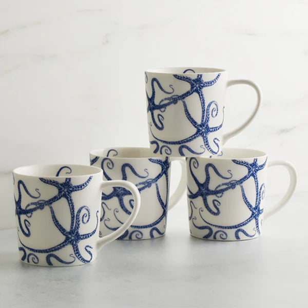 Caskata Starfish Mugs (Set of 4)