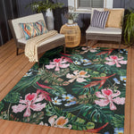 Tropics Floral Black Rug