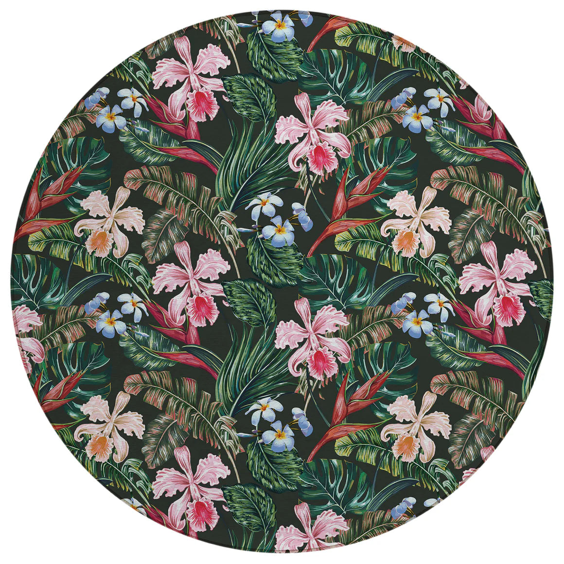 Tropics Floral Black Rug