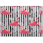 Tropics Flamingo Black Rug