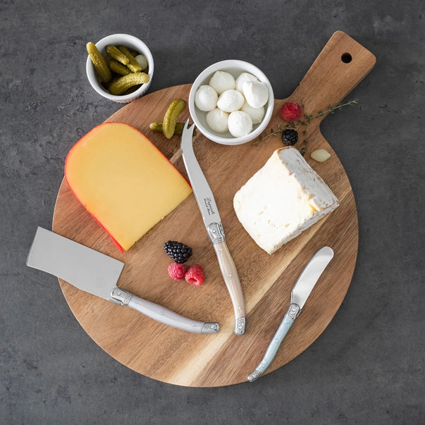 3-Piece Laguiole Cheese Knife Set with Mother of Pearl Handle