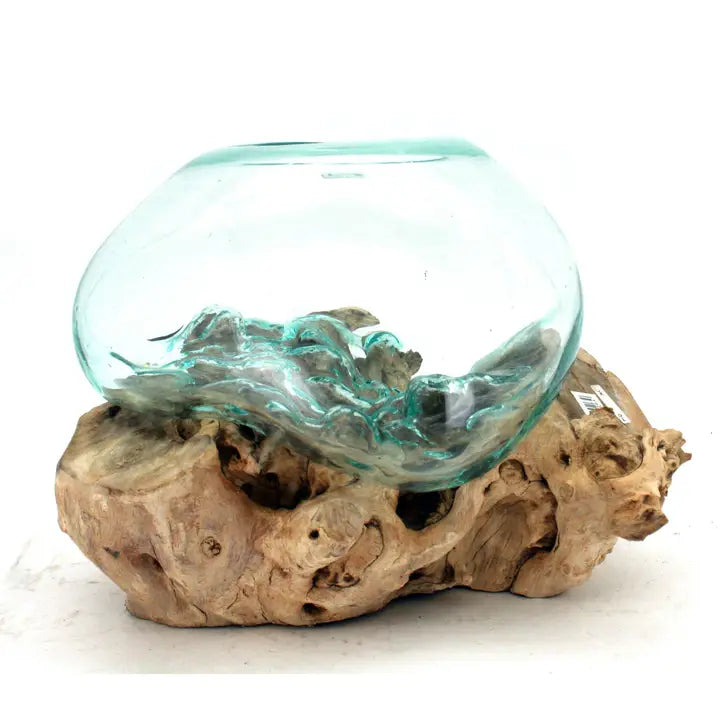 Driftwood Bleached Blown Glass 10"