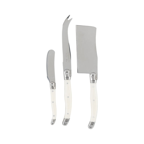 French Home 3-Piece Laguiole Cheese Knife Set with Faux Ivory Handles
