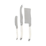 French Home 3-Piece Laguiole Cheese Knife Set with Faux Ivory Handles