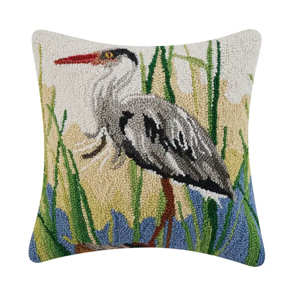 Great Blue Heron Hook Pillow - Sally Eckman Roberts