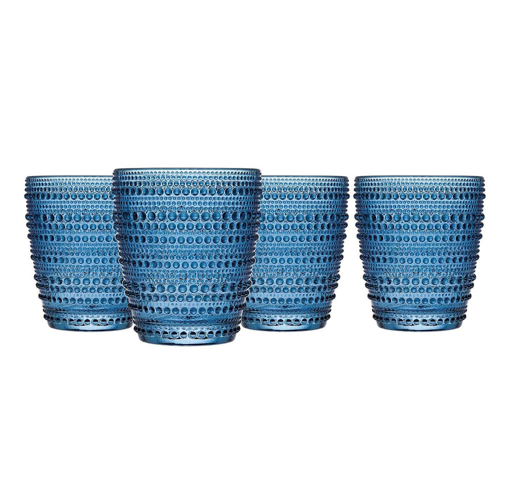 Blue Lumina Crystal Glasses - Set of 4