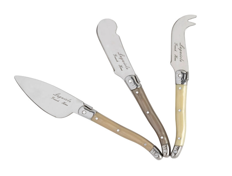 Laguiole 3-Piece Mother of Pearl Cheese Knife Set