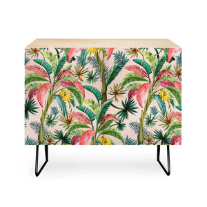 Palm Life Tropical Palm Leaves Credenza