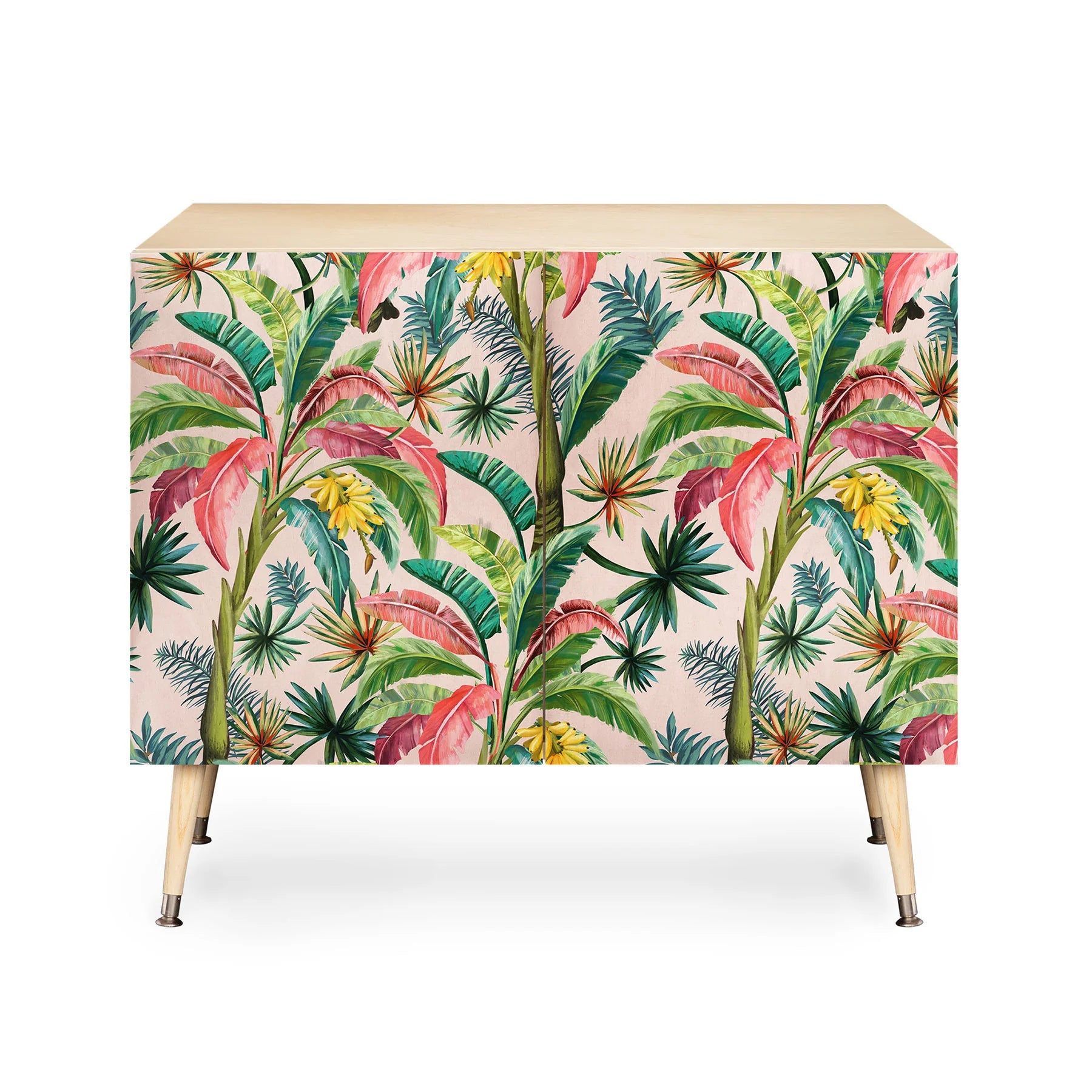 Palm Life Tropical Palm Leaves Credenza