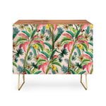 Palm Life Tropical Palm Leaves Credenza